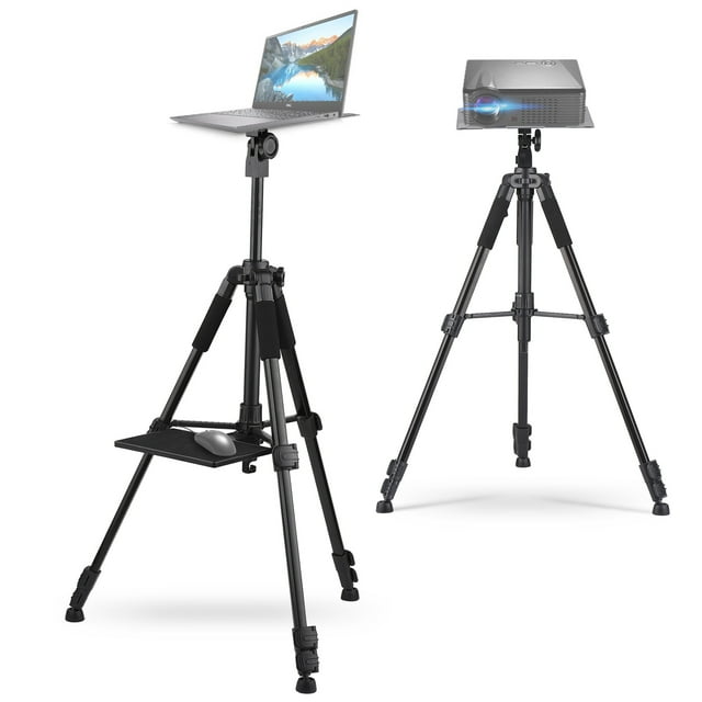 Andoer Trépied en Métal Polyvalent pour Projecteur, Appareil Photo et Ordinateur Portable - Hauteur Réglable, Finition Noire Durable, Design Léger