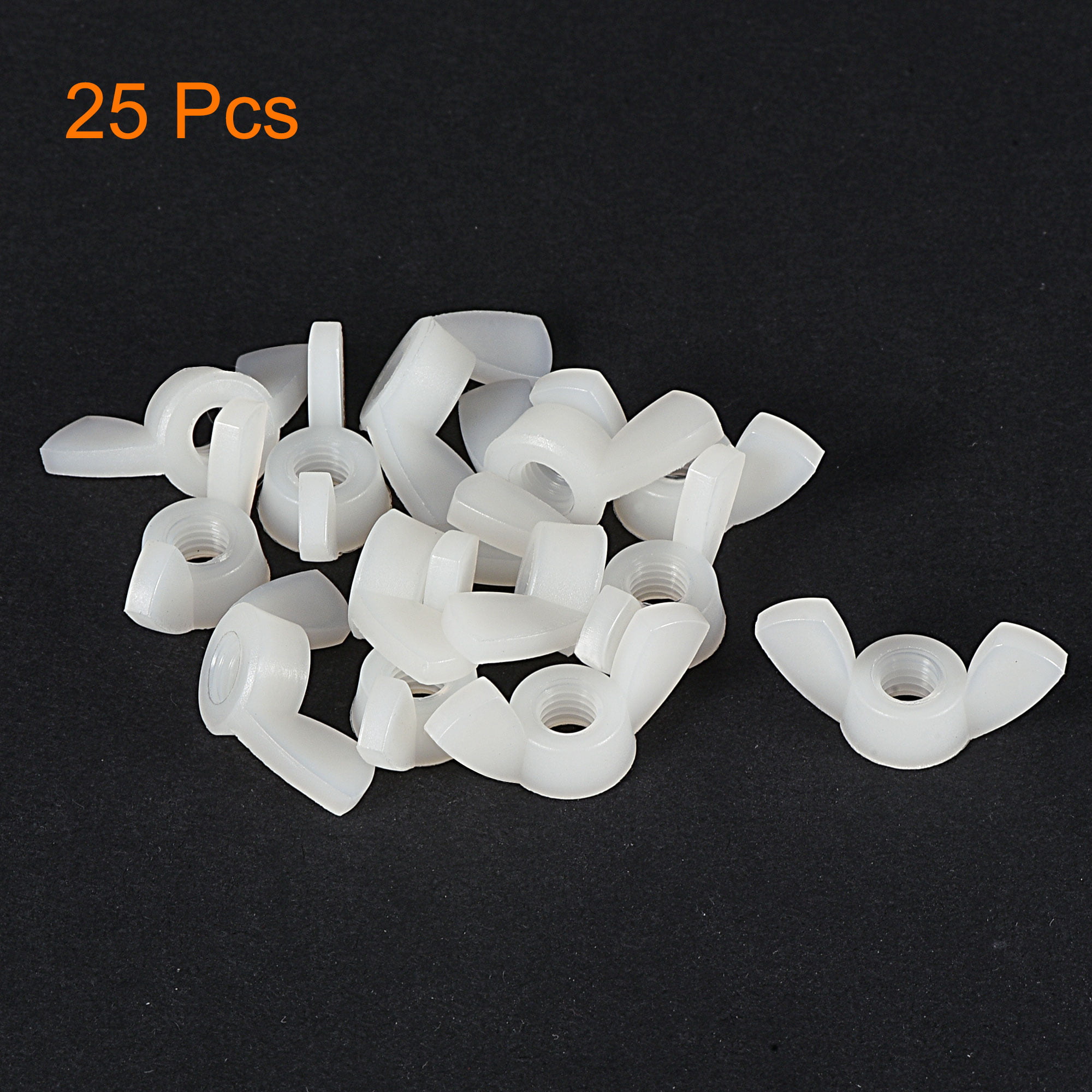 uxcell M5 Wing Nuts Nylon Butterfly Nut Hand Twist Tighten Fasteners White 15pcs 