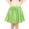 thumbnail image 2 of LUOGENLI Girls Valentine's Day Dresses Size 6/7 Kids Holiday Party Color Blocking Tutu Carnival Dance Performance Skirt Poncho Cheerleader Sequin Pleated Skirt Green S, 2 of 4