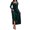 Dark Green, variant on Women's Square Neck Long Sleeve Velvet Dress with a Classic Silhouette for Evening Wear 100% Polyester Velvet