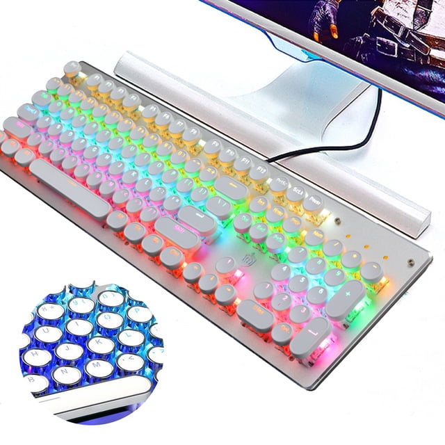 Lubelski 104Pcs/Set Keycaps Retro Anti-deform ABS Mechanical Circular Keycaps Decor for 104-key Mechanical Keyboard
