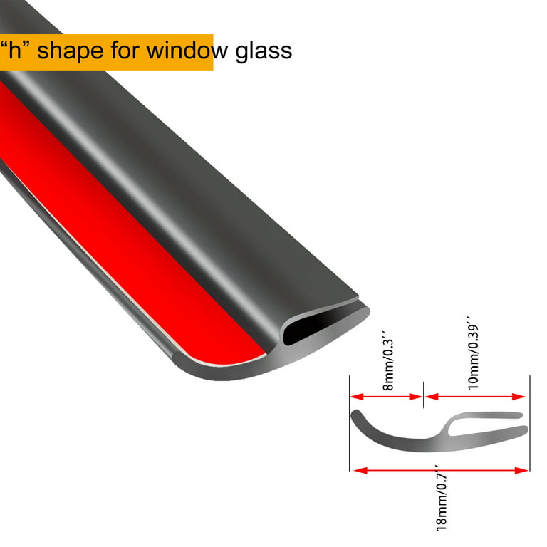 AUTOXBERT 6.5ft h-Shape Car Window Seal Weather Strip Windshield Rear Glass  Door Moulding Trim 
