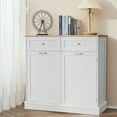 thumbnail image 3 of HARIPUL 13 Gallon Tilt Out Trash Cabinet Waste Bins Hidden Trash Bin with Drawer & Adjustable Shelf & for Kitchen, White, 3 of 6