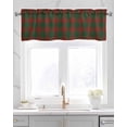 thumbnail image 2 of Faux Linen Valances for Windows Christmas Winter Vintage Farmhouse Red Green Plaid Curtains Valance Light Filtering Rod Pocket Small Window Treatment for Kitchen Living Room Bedroom 42x12In, 2 of 6