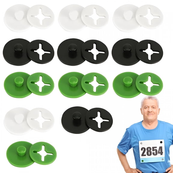 BESTSKY Running Bib Clips 12 Pieces/24 Pieces Race Bib Holder Running Bib Clips Running Bib Holder Running Accessories for Skiing Skating Cycling