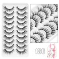 thumbnail image 1 of Pestañas postizas 5/10/20 pares 3D Faux Mink Lashes Soft Soft Wispy extensión de pestañas naturales mujeres maquillaje reutilizable al por mayor hola suerte  unisex, 1 of 2