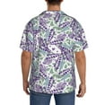 thumbnail image 3 of Kdxio Men's Hawaiian Shirt for Men Short Sleeve Shirt Lavender Flowers Summer Casual Holiday Beach Button Down T-Shirts, 3 of 7