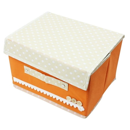 Makeup Cosmetic Jewelry Container Polka Dot Pattern Cover Storage Box Holder Red