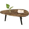 thumbnail image 3 of Coffee Table Modern Oval Coffee Tables Retro Center Table for Small Space Mid Century Coffee Table Rustic Accent Table for Living Room Home Office, Easy Assembly 22" D x 43" W x 18" H, 3 of 14
