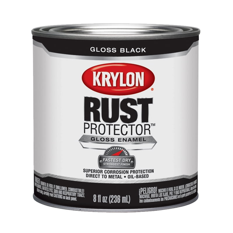 Krylon Paint Oil Base Gloss Black 1/2 Pt 8 Oz Case of 4