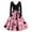 Pink #045, variant on Halloween Dresses for Women Castle Witch Hat V Neck Hepburn Cocktail Vintage Tea Length Dress Long Sleeve 1950s Fall Casual Dress with Belt 4XL