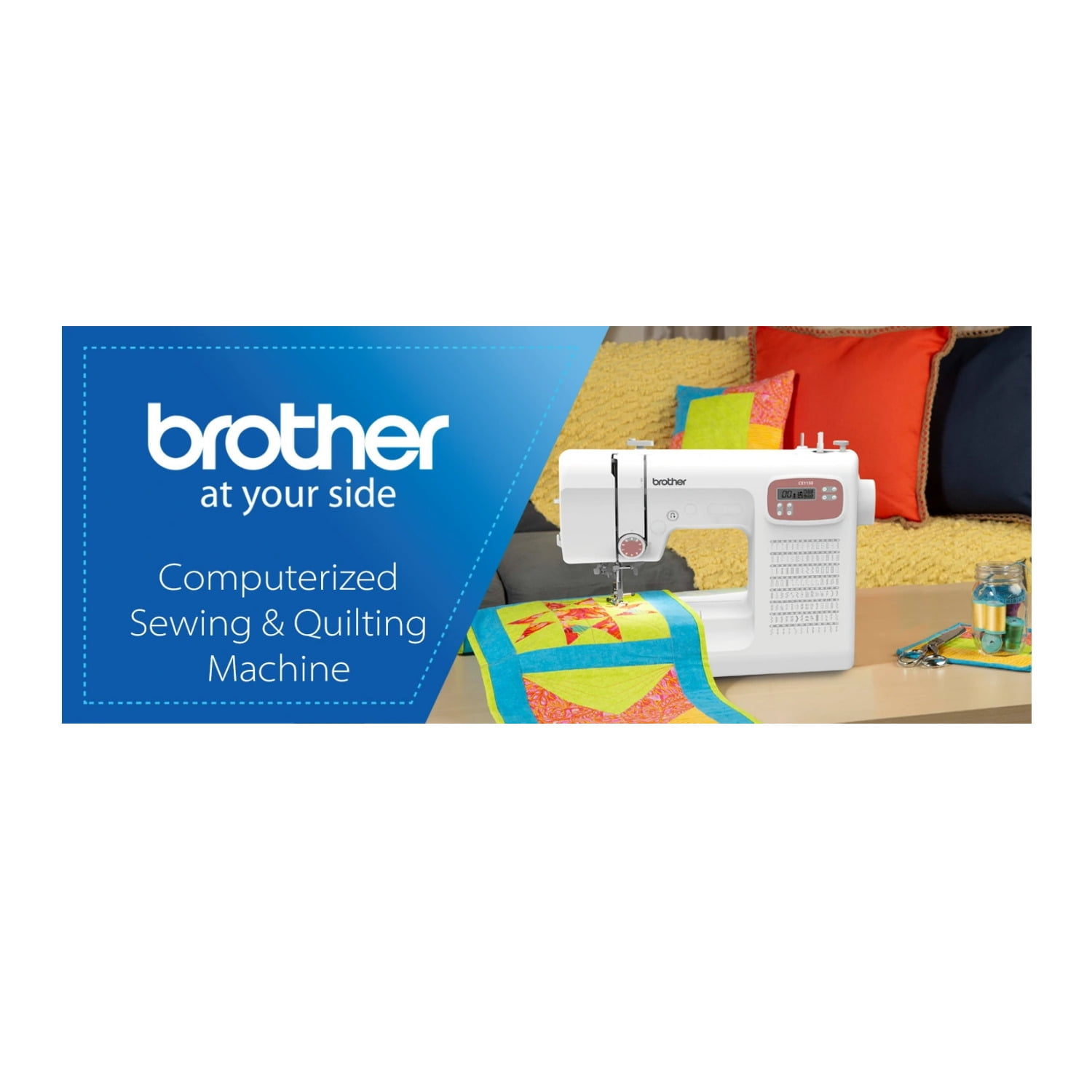 Restored Brother CE1150 Computerized Sewing and Quilting Machine with Easy Stitch Selector, LCD Display, Advanced Needle Threader, and Drop-in Top Bobbin (Refurbished)