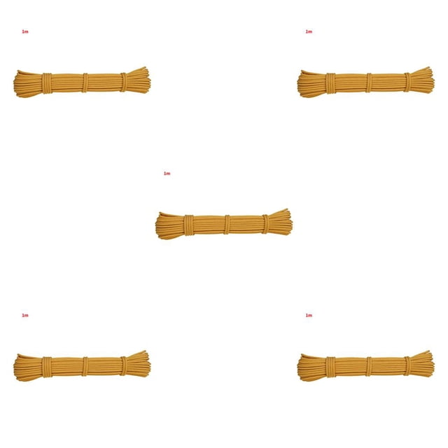 Sonducket Cuerda de escalada portátil 6 mm Cuerda de descenso antideslizante Accesorio de supervivencia para actividades al aire libre, 1 m, amarillo Amarillo 1M 5piezas