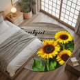 thumbnail image 3 of Sunflower Wooden 3ft Round Rug, Farmhouse Vintage Botanical Floral Non-Skid Rubber Backing Large Area Rugs - Living Room Bedroom Home Office, Indoor Floor Mat Carpets Washable Rug, 3 of 9