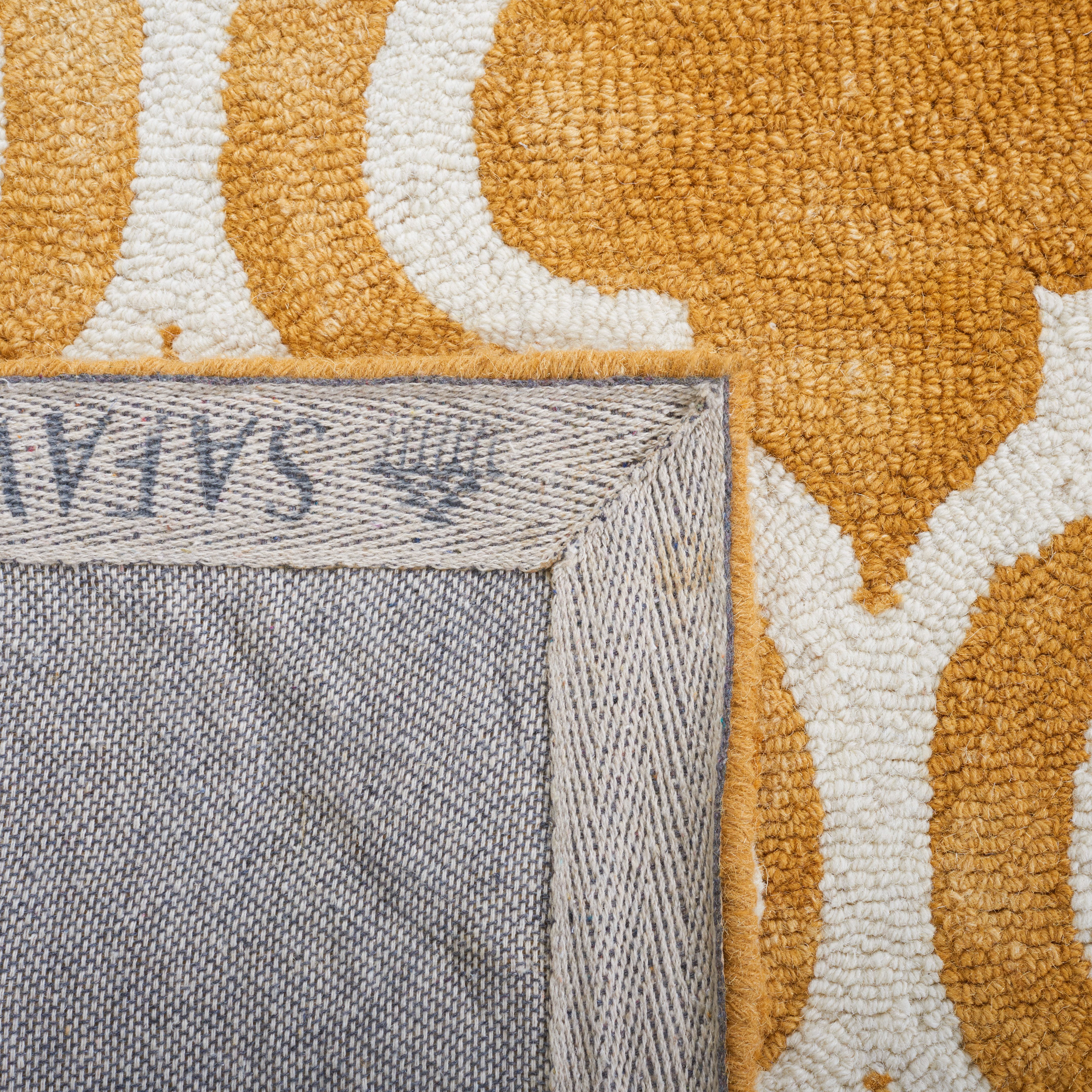Safavieh Dip Dye Jolyon Geometric Wool Area Rug, Gold/Ivory, 7' x 7' Square