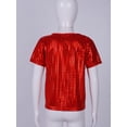 thumbnail image 6 of renvena Kids Boys Girls Sparkly Jazz Dance Shirt Athletic Tank Tops Shiny Sequin Dancewear Red 2-6, 6 of 7
