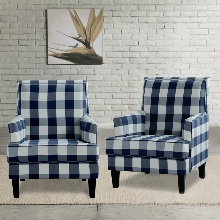 Navy gingham chair hot sale