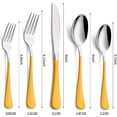 thumbnail image 2 of 20-Pieces Yellow Silverware Sets for 4,Yellow Handle Stainless Steel Cutlery Set, Include Forks Spoons and  Set, Dishwasher Safe Utensil Sets for  Restaurant, 2 of 6