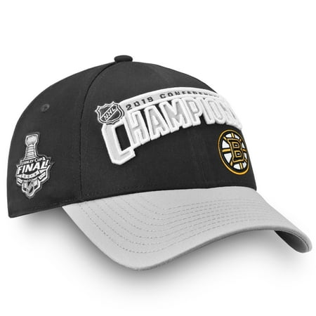 Boston Bruins Fanatics Branded 2019 Eastern Conference Champions Adjustable Hat - Black/Gray - (Best Boston Bruins Player 2019)