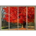 thumbnail image 2 of Wall26 - Red Tree by a Lake at The Park During Fall Time Viewed from Sliding Door - Creative Wall Mural, Peel and Stick Wallpaper, Home Decor - 100x144 inches, 2 of 6
