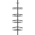thumbnail image 4 of Corner Shower Caddy Tension Pole, 4 Tier Shower Basket Shelves, 53-120 inch Adjustable Height Shower Storage Rack, Bathroom Bathtub Shampoo Holder Organizer Shower Accessories (Black), 4 of 6