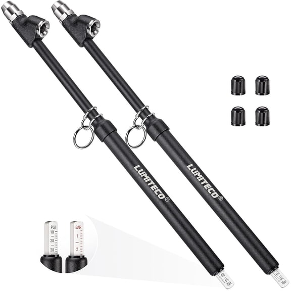 JINLONG 2-Pack Dual Head Tire Pressure Gauge, Heavy Duty Truck Tire Air Gauge 10-150PSI/1-10Bar for Semi Truck/Car