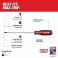 thumbnail image 2 of Milwaukee Tool 3/16" Cabinet 6" Cushion Grip Screwdriver (USA), 2 of 2