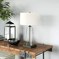 thumbnail image 2 of Evelyn&Zoe 27" Traditional Tapered Seeded Glass Table Lamp with White Drum Linen Shade, 2 of 11