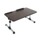 thumbnail image 1 of Mesa plegable para cama, aleación de aluminio, resistente al deslizamiento, doble deflector, escritorio de pie para dormitorio en casa, nogal, 1 of 8