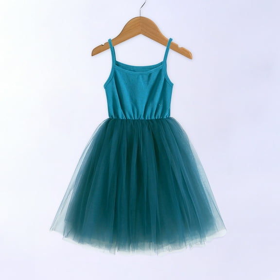 Zpanxa Baby Girls Princess Dress, Little Girls Party Wedding Dress, Lace Embroidered Bowknot Flower Net Dress, Kids Pageant Flower Girl Sleeveless Dress, Christmas Gifts for Girls Blue (9-12 Months)