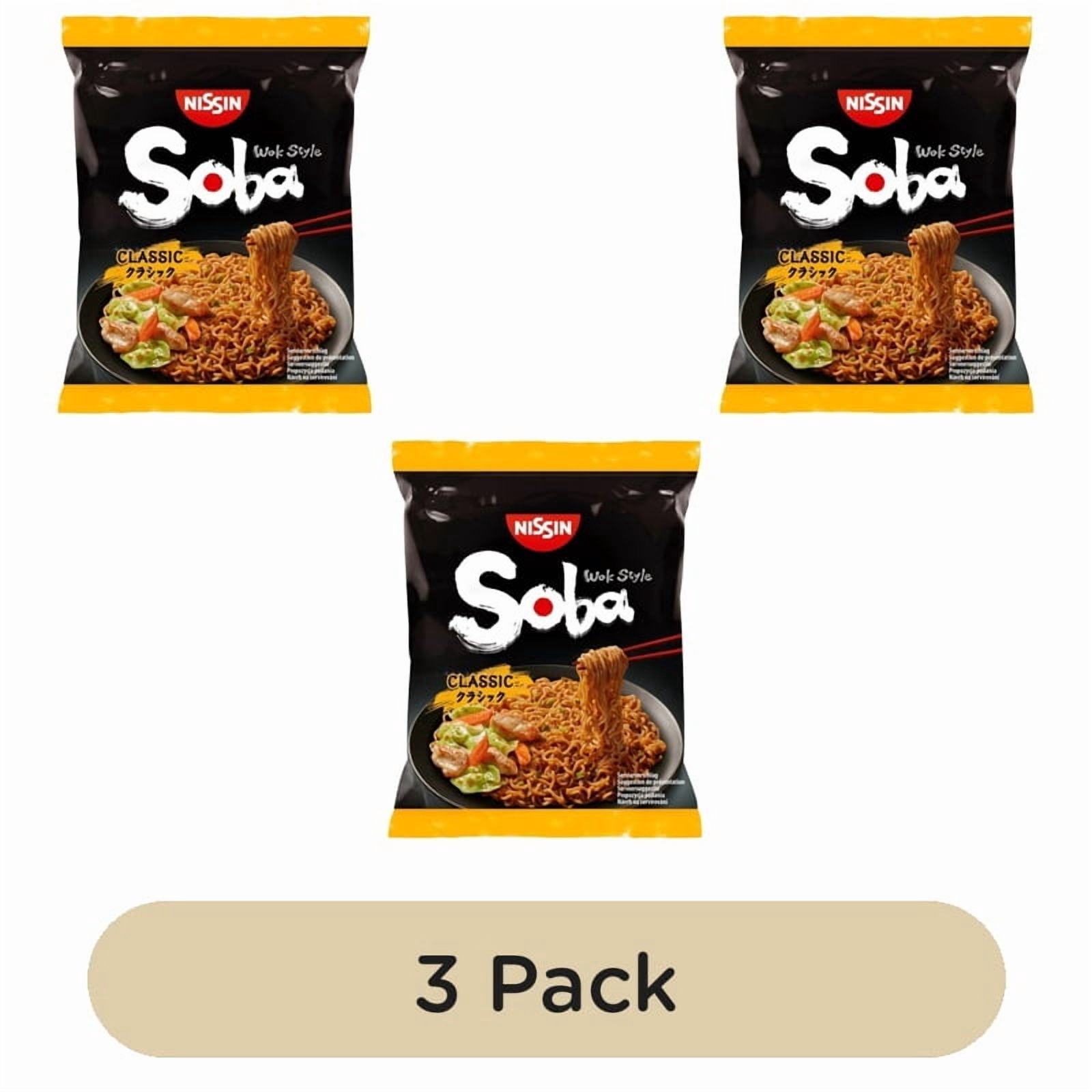 Nissin Soba Classic Instant Wok Style Noodles 109g, British Import (Pack of 3)