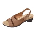 thumbnail image 2 of Domuza Womens Orthopedic Sandals Dressy Wedge Open Toe Slingback Platform Chunky Heels Sandals Ladies Elegant Cute Heeled Shoes with Ankle Strap Non Slip Sandal Brown 8.5（EU-41）, 2 of 5