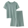 thumbnail image 2 of Xdegoge Pajama Set for Women 2 Piece Outfits Lounge Pjs Shorts Sets Matching Summer Sleepwear Short Sleeve Shirts Soft Comfy Matching Sets Sleepwear Pjs Nightwear Ofertas En, 2 of 4