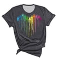 thumbnail image 5 of Fiudx Ofertas y Liquidaciones Blusas Informales de Manga Corta con Cuello Redondo y Estampado a La Moda para Mujer, 5 of 5