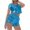 Blue, variant on FASHOFT Women's Crop Top Halloween Round Neck Short Sleeve Nightclub Stage Performance Outfit Party Dance Wear Cosplay Dress Up Halloween XL