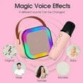 thumbnail image 2 of Mini Karaoke Machine with 2 Wireless Microphones Voice Changer Stereo Sound Portable Bluetooth-compatible Portable Speaker with Light, 2 of 9