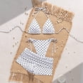 thumbnail image 5 of Leey-World 2 Piece Y2k Polka Dot Halter Bikini with Shorts 2000s Bathing Suit Set Summer Vacation Cute Beach Tankini Swimsuit(White,M), 5 of 9