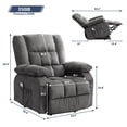thumbnail image 3 of JONPONY Power Lift Recliner Chair for Elderly with Heat and Massage, Lay Flat Assist Recliner with Side Pocket for Living Room，Grey, 3 of 12