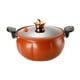 thumbnail image 2 of Olla a presión micro calabaza antiadherente olla de sopa multifuncional estufa de gas herramienta de cocina universal con tapa de vidrio marrón 28 cm, 2 of 10