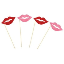 40 Pcs Lip Photo Props Festival Party Stickers Red Lips Fancy Dress Accessories