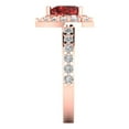 thumbnail image 3 of 2.03 ct Heart Cut Natural Garnet with Simulated Diamond Halo Accents 18K Rose Gold Womens Engagement Ring, 3 of 6