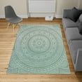 thumbnail image 2 of Mandala Turkish Area Rug, Abstract Floral Design with Themes Native South East Folkloric Illustration, Soft Carpet for Living Room Decor with Distressed Look, 5.2' X 7.6', Pale Teal, by Ambesonne, 2 of 4