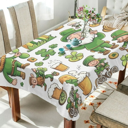 

WOBOGO St Patricks Day Elements Square Tablecloth 54×54in Polyester Fabric Tablecloth Washable Dust Resistant Wrinkle Resistant
