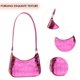 thumbnail image 2 of Bolso de hombro con patrón de piedra para mujer, Bolso de mano cuadrado de PU, Bolso brillante para axilas (rojo rosa), 2 of 7