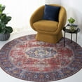 thumbnail image 2 of SAFAVIEH Tucson Alfreda Traditional Machine Washable Area Rug, 6' x 6' Round, Red/Navy, 2 of 8