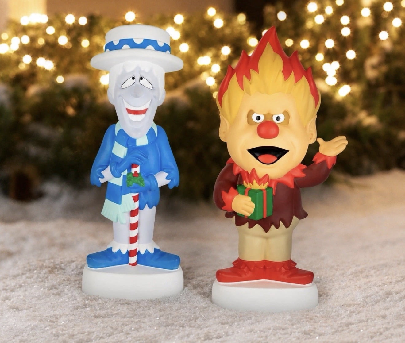 32" Warner Bros Christmas Heat Miser Blow Mold Outdoor Decor SET OF TWO