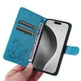 thumbnail image 6 of Allytechgroup for iPhone 16e Case with Credit Card Slot, PU Leather RFID Blocking Wallet Flip Case with Stand Wrist Strap Shockproof Protective Back Cover for iPhone 16e, Blue, 6 of 7