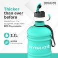 thumbnail image 3 of HYDRATE Pichet à la Menthe Mate d'Un Demi-Gallon - Sans BPA, Bouchon Rabattable, Gym, Bouteille de Sport (74 oz), 3 of 7