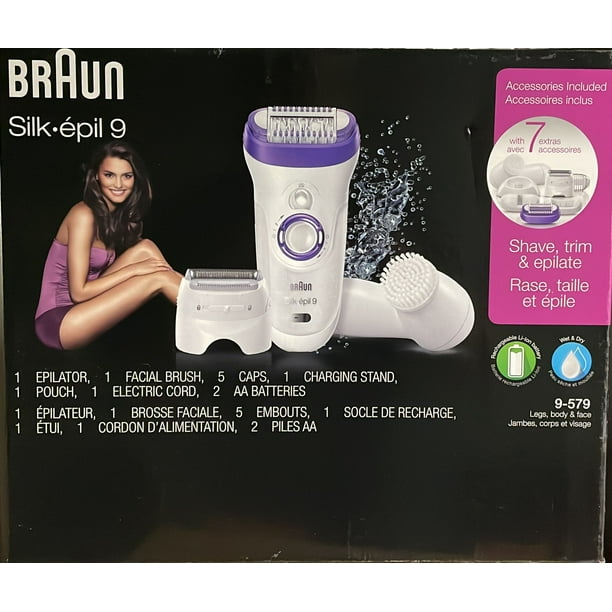 Braun Silk-épil 9 Wet and Dry Epilator with Bonus Facial Cleansing Brush 