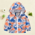 thumbnail image 2 of Wxirdiow Toddler Girl Clothes Toddler Boys Hooded Windbreaker Jacket Kids Lightweight Zip Up Coat Casual Outerwear with Pockets Orange Size,1-2 Years, 2 of 9